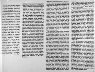 Copy of Portion of review of Alan Turner used in producing silkscreen of review, part of "Reviews"