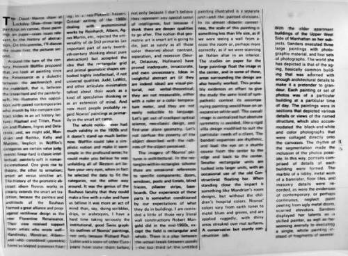 Copy of Portion of Review of David Novros used in Producing Silkscreen, part of "Reviews"