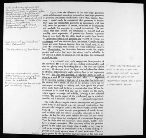 Upper Portion of Review of Gordon Brown Review of Yaacov Agam, part of "Reviews"