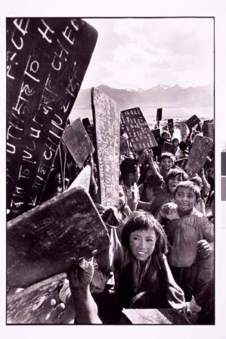 Ladakh. Tibetan children with writing slates