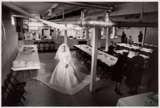 Bride in church basement, Granite City, Illinois