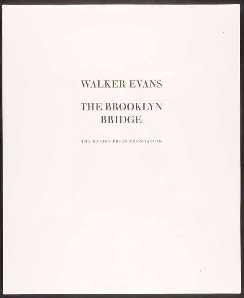 Title page, from the portfolio "The Brooklyn Bridge"