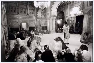 India. The Maharani of Jaipur in womens quarters