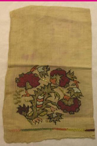 Crewel needlework sampler with floral design