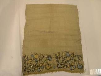 Crewel needlework sampler with two floral patterns