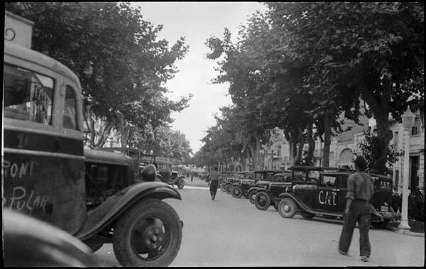 Untitled (Vehicles of the Popular Army fill Rambla de Ferran)