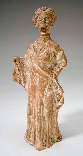 Tanagra figurine of a standing woman
