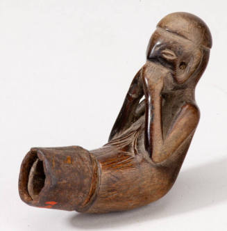 Betel nut chopper with crouching figure (without blade)