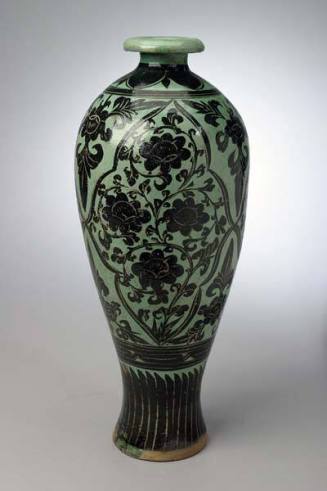 Green glazed meiping vase