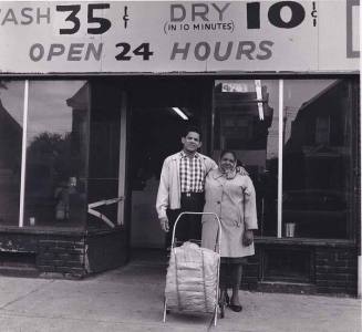 Man and woman in front of laundromat, from the series "Lower West Side"