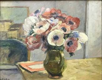 Anemones (Still life with pitcher of flowers on a table)
