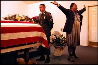 A wake for Essau Patterson, a US soldier killed in Iraq in Ridgeland, South Carolina