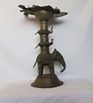 Oil Lamp on Elephant Support