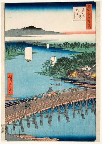 Senju Great Bridge (Senju no Ohashi), no. 103 from the series "One Hundred Famous Views of Edo (Meisho Edo hyakkei)"