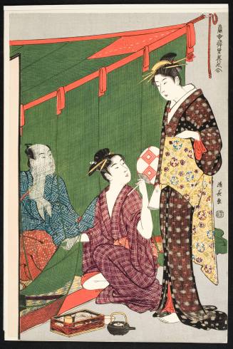 Two Women and a Man, from the series "Tosei Yuri Bijin Awase"
