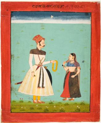 Rad Kesri Singh (Courtier Holding Wreath for Lady)