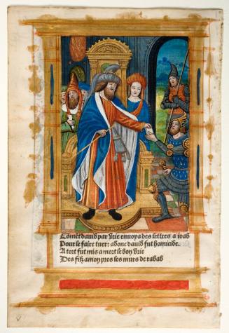 David and Uriah, from the "Horae Beatae Virginis Mariae (Latin and French Book of Hours)"