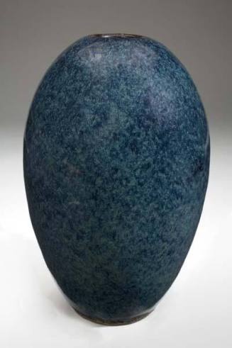 Kuang-tung Stoneware Ovoid Vase with Flambe Glaze