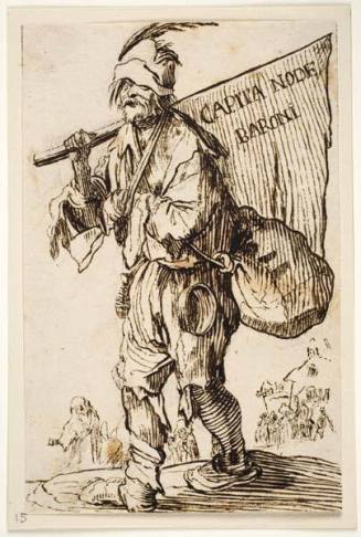 Figure of a Man with a flag: "CAPITA NODE BARONI"
