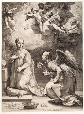 The Annunciation, plate 1 of 6 from the series "The Life of the Virgin"
