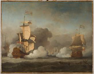 The Dutch Ship Gouden Leeuw Engaged with an English Flagship in a Fleet Action
