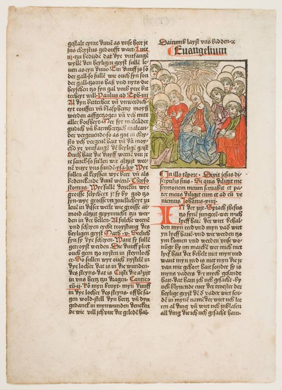 Pentecost (detached folio from a German and Latin Bible)