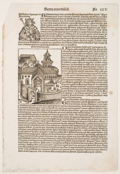 Baldwin VII, King of Jerusalem, a page from Hartmann Schedel's Liber chronicarum