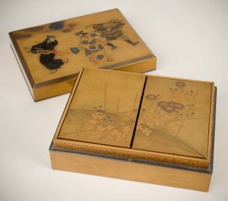 Gold Lacquer Box with Two Smaller Boxes Within