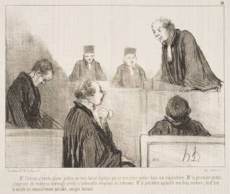 Mr L'Avocat a Rendu Pleine Justice (The defense compliments the talent of the prosecution), from the series "Les Gens de Justice" (The Lawyers), published in "Le Charivari," January 8, 1846
