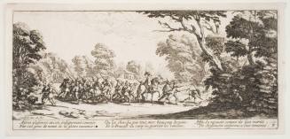 Découverte des malfaiteurs (Discovery of the Criminals), plate 9 from the series "Les Grandes Misères de la Guerre" (The Large Miseries of War)