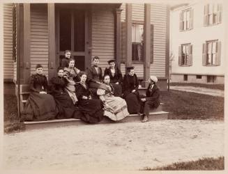 Nine Women and a Man in a Porch