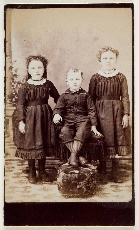 Portrait of Two Girls and a Boy