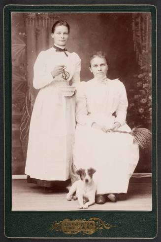 Portrait of Two Women and Dog