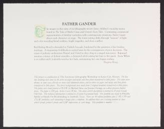 Title page, from the portfolio "Father Gander"