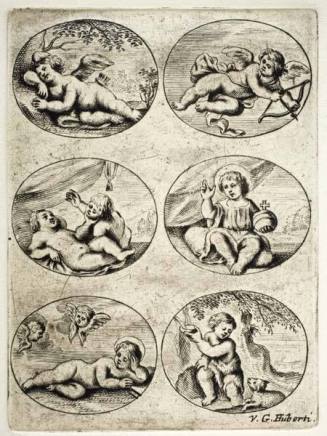 Six vignettes with putti in ovals