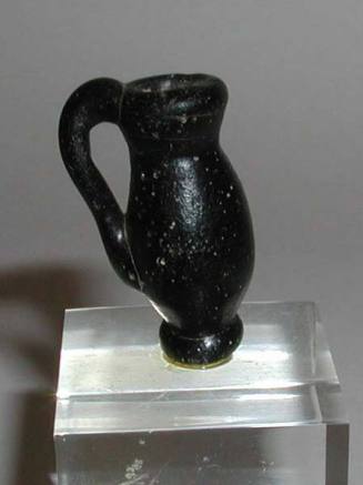 Carved Black Stone Alpe With Handle