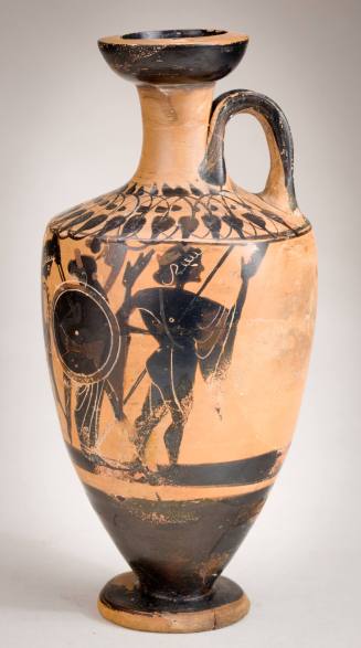 Black-Figure Lekythos: Warriors arming themselves