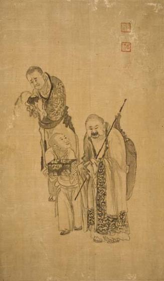 Buddhist Painting: Sage and Two Acolytes