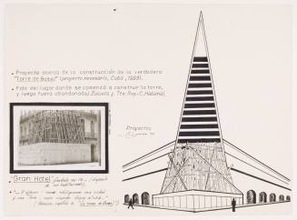 Proyecto acerca de la constuccione de la verdadera Torre de Babel (Project drawing for On the Construction of the Real Tower of Babel)