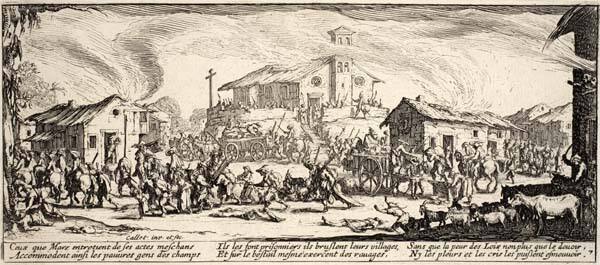 Pillage et incendie d’un village (Plundering and Burning a Village), plate 7 from the series "Les Grandes Misères de la Guerre" (The Large Miseries of War)