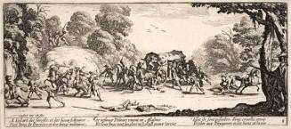 L’Attaque de la diligence (Attack on a Coach), plate 8 from the series "Les Grandes Misères de la Guerre" (The Large Miseries of War)
