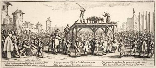 La Roue (The Wheel), plate 14 from the series "Les Grandes Misères de la Guerre" (The Large Miseries of War)