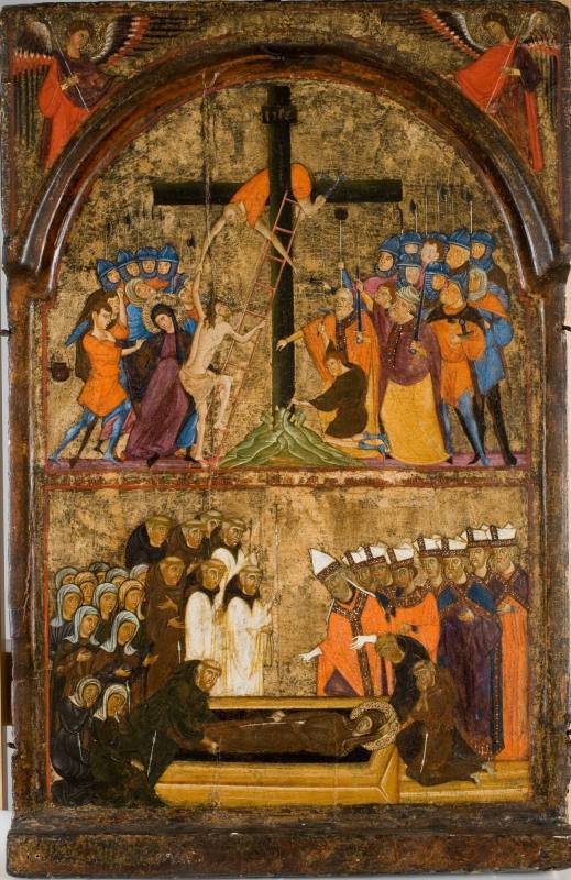 Christ Mounting the Cross and the Funeral of Saint Clare