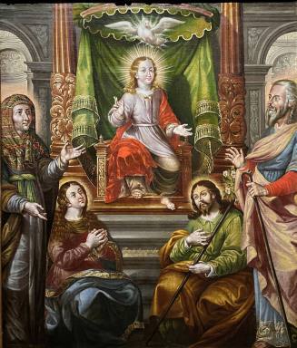 Jesus Enthroned with Holy Family