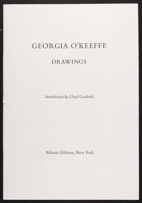 Text pages, from the portfolio "Georgia O'Keeffe Drawings"