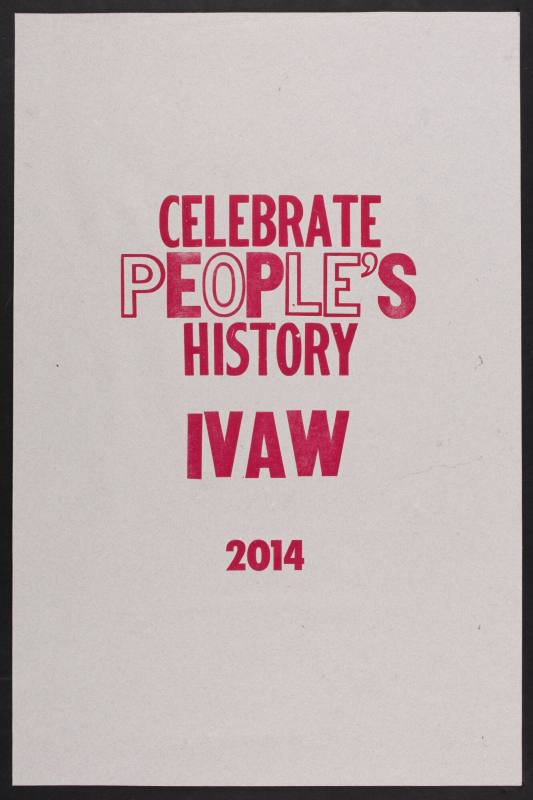 Title page, from the portfolio "Celebrate People's History: Iraq Veterans Against the War - Ten Years of Fighting for Peace and Justice"