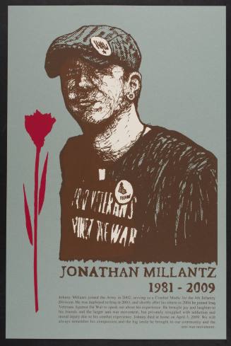Memorial: Jonathan Millantz, from the portfolio "Celebrate People's History: Iraq Veterans Against the War - Ten Years of Fighting for Peace and Justice"