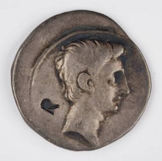 Denarius of Augustus: Head of Augustus / Temple
