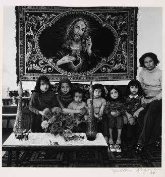 Family of seven under Jesus tapestry, from the series "Lower West Side"
