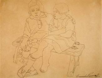 Untitled (Boy and girl on a bench)